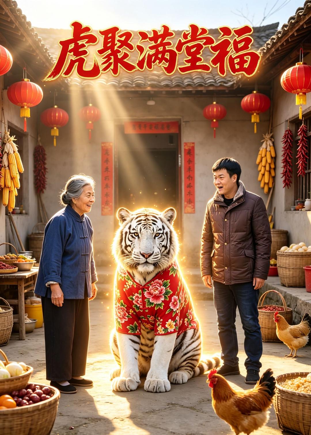 虎聚满堂福